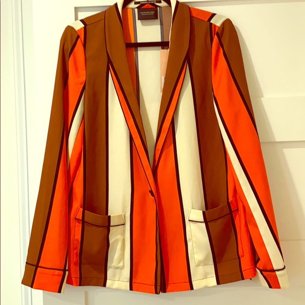 NWT SCOTCH & SODA lightweight stripped blazer